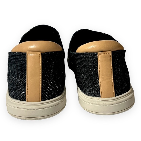 Gecko Man by Walk Hero Womens 8 Slip On Sneaker Shoe Black White Silver‎ Thread - Picture 8 of 12